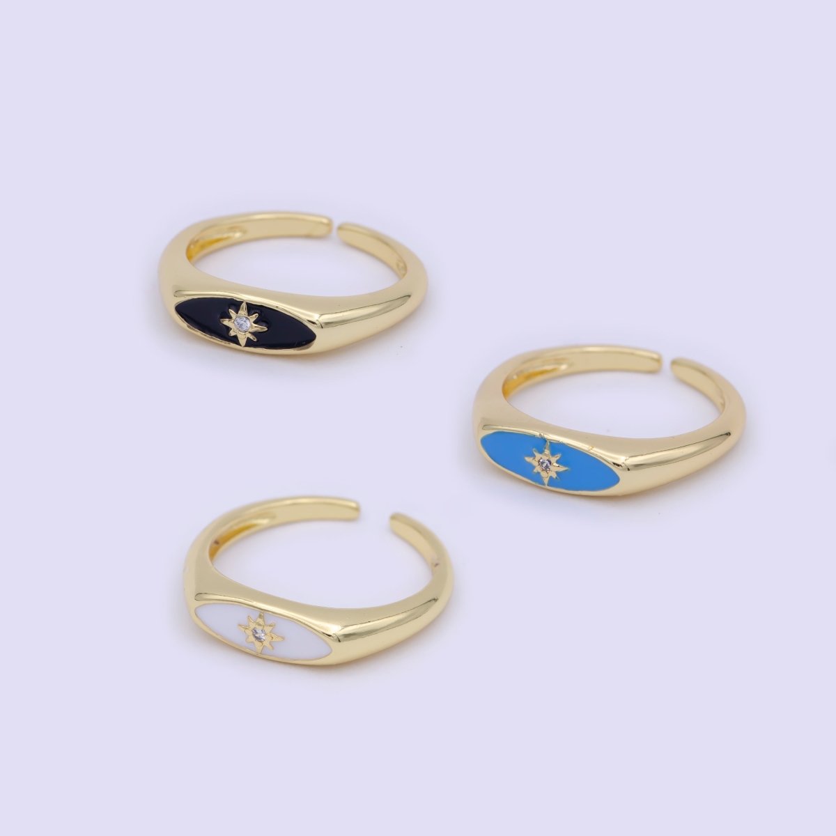 Gold Filled Star Signet Gold • Ring Dainty Band Minimalist • Open Adjustable Ring Stackable Simple Minimalistic S-379 ~ S-381