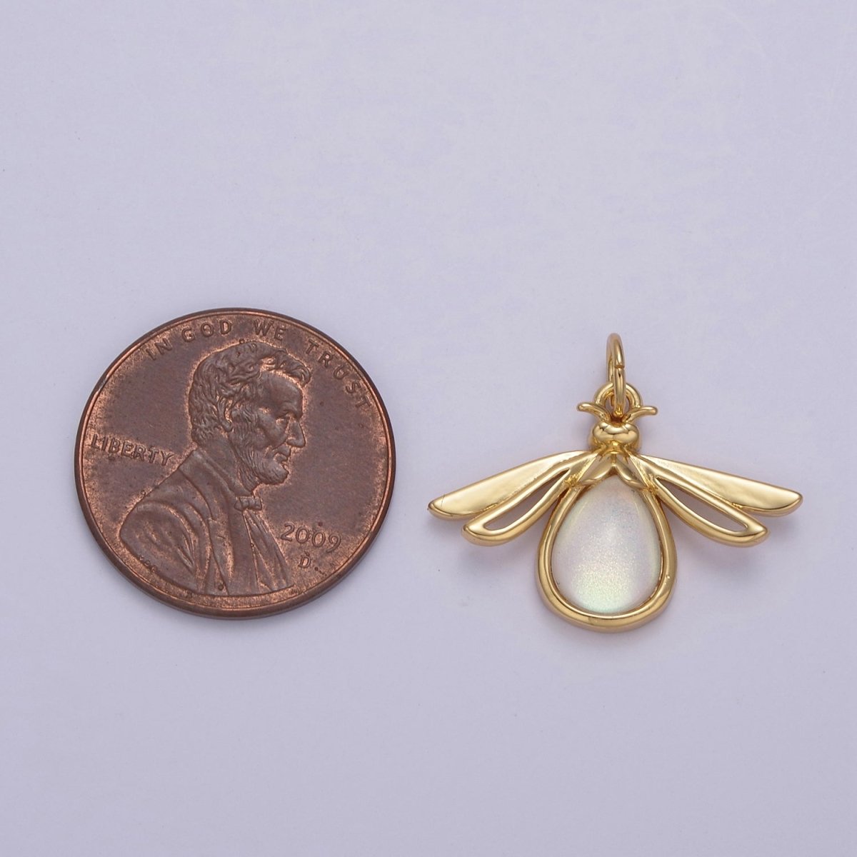 Gold Firefly Dangle Charms You Light Up My Life Pendant for Necklace Bracelet Add on Charm  N-679