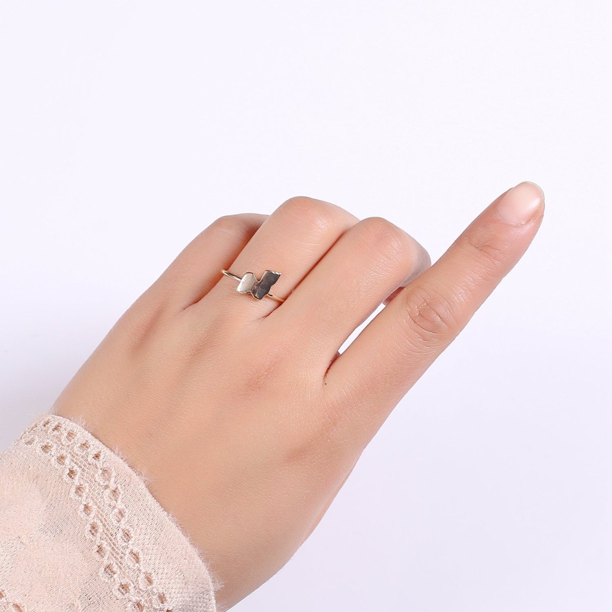 Gold Flake Gold Filled Adjustable Ring R-244