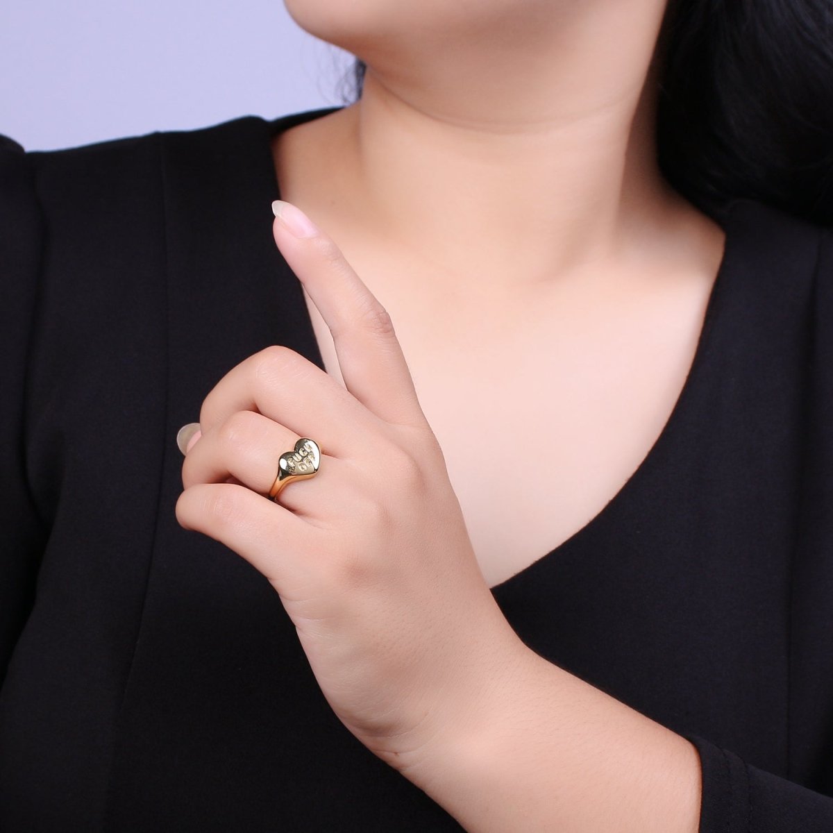 Gold Fuck Off Ring, Heart Shaped Signet, Fuckoff rings oval signet ring gold rings for women U-132