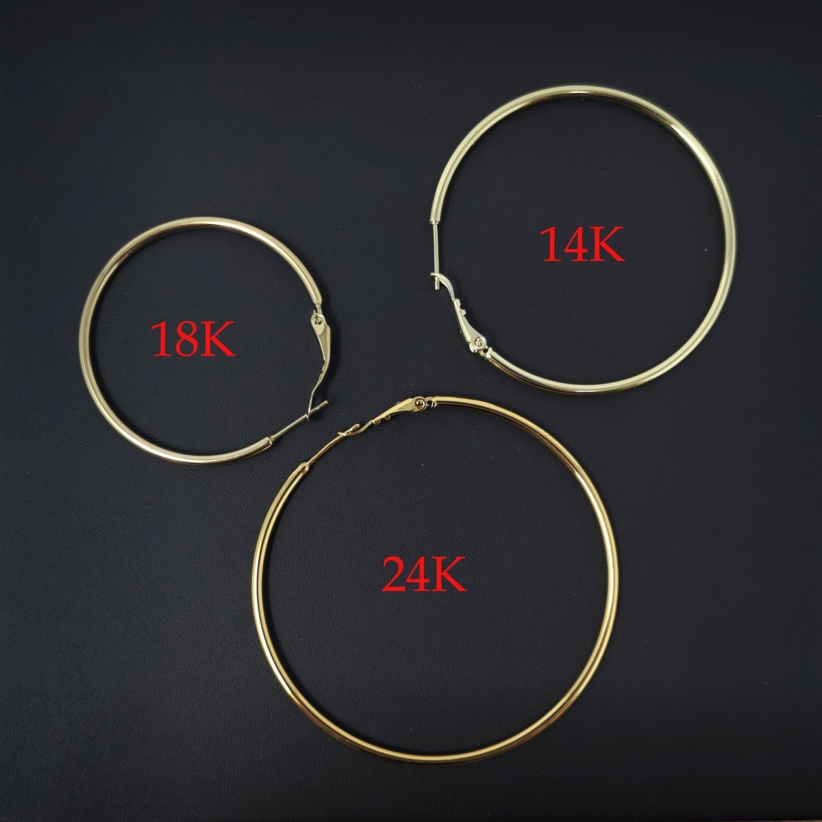 14K / 24K Gold Filled 20mm, 25mm, 30mm, 35mm, 40mm, 45mm, 50mm, 55mm, 60mm, 65mm, 70mm Minimalist Hinge Lock Hoop Earrings