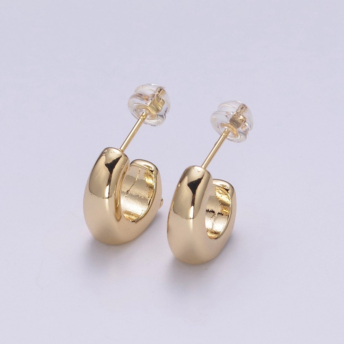 Gold Hoops Light Weight • Modern Bold Hoop Earrings • Gift For Her T-235