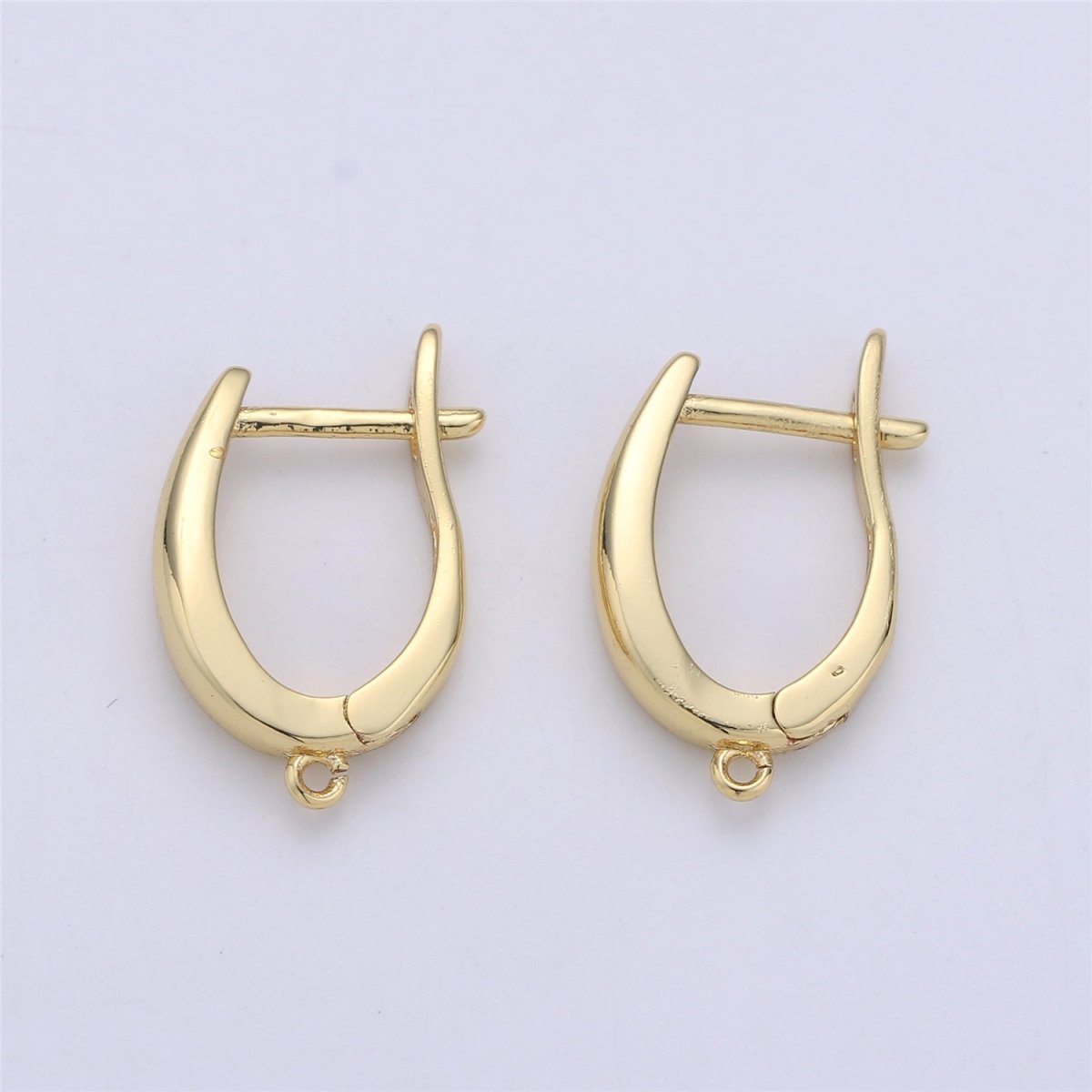 Gold Huggie Earring one touch w/ open link 24K gold Filled Earring Nickel and Lead free, Lever back earring making Supply Huggies K-400