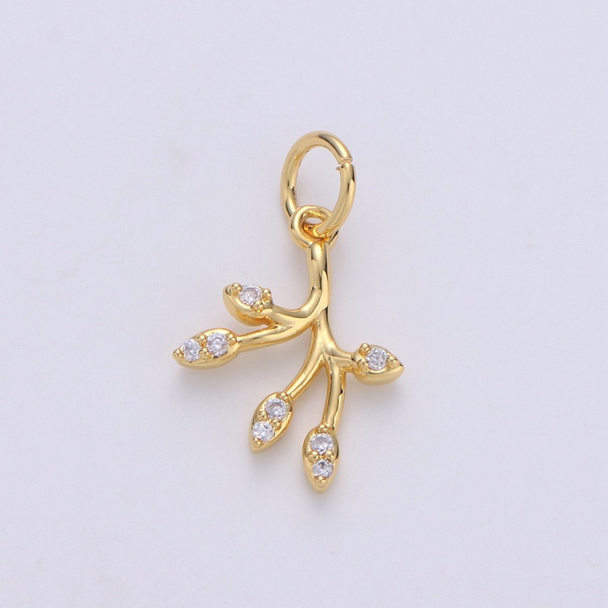 Gold Olive Leaf Charms Pendant,Tree Branch Leaf Charm Fit DIY Earring Necklace Jewelry Accessory DIY Craft Micro Pave Dainty Charm D-549 D-550
