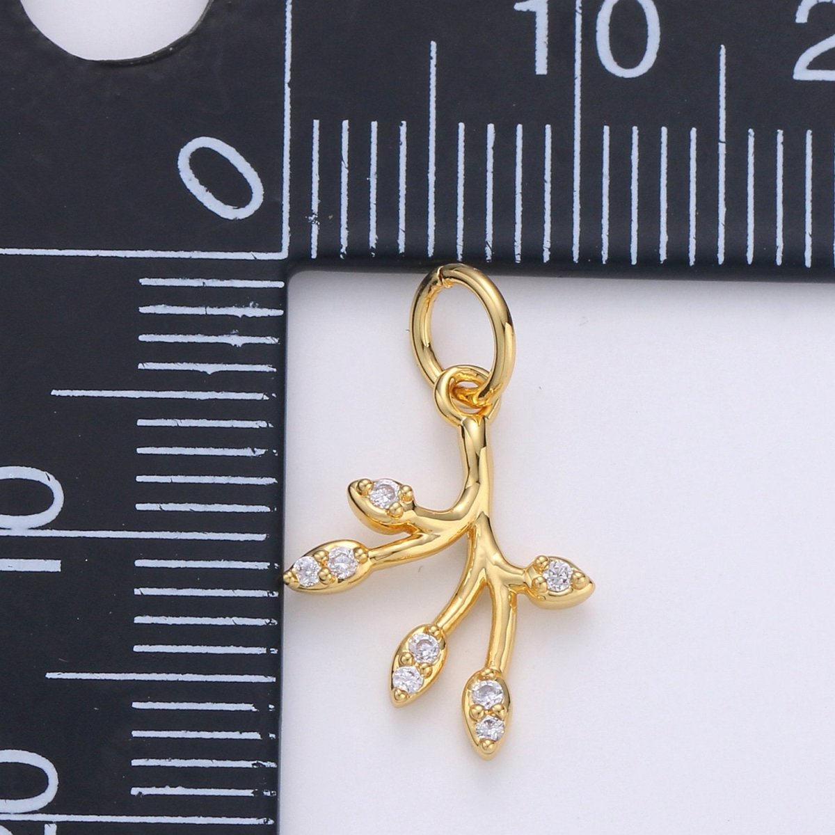 Gold Olive Leaf Charms Pendant,Tree Branch Leaf Charm Fit DIY Earring Necklace Jewelry Accessory DIY Craft Micro Pave Dainty Charm D-549 D-550