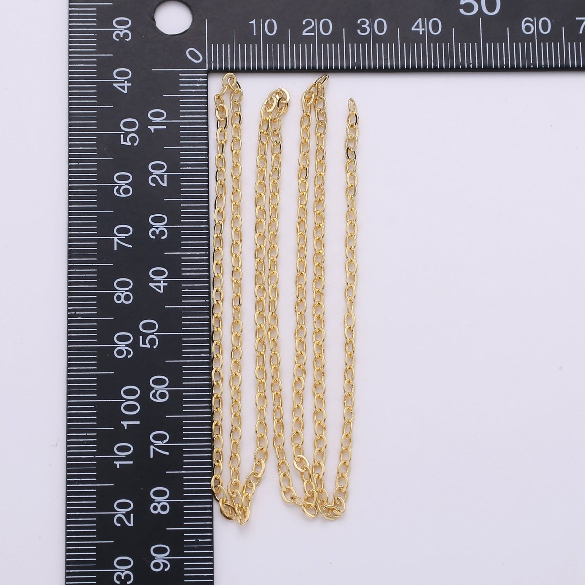 Gold Oval Cable Link Chain, 0.9mm Gold Filled Cable Chain by Yard, Unfinished Chain For Jewelry Supply | ROLL-149