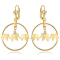 Boucles d'oreilles pendantes éléphant plaquées or, fabriquées avec des cristaux Swarovski