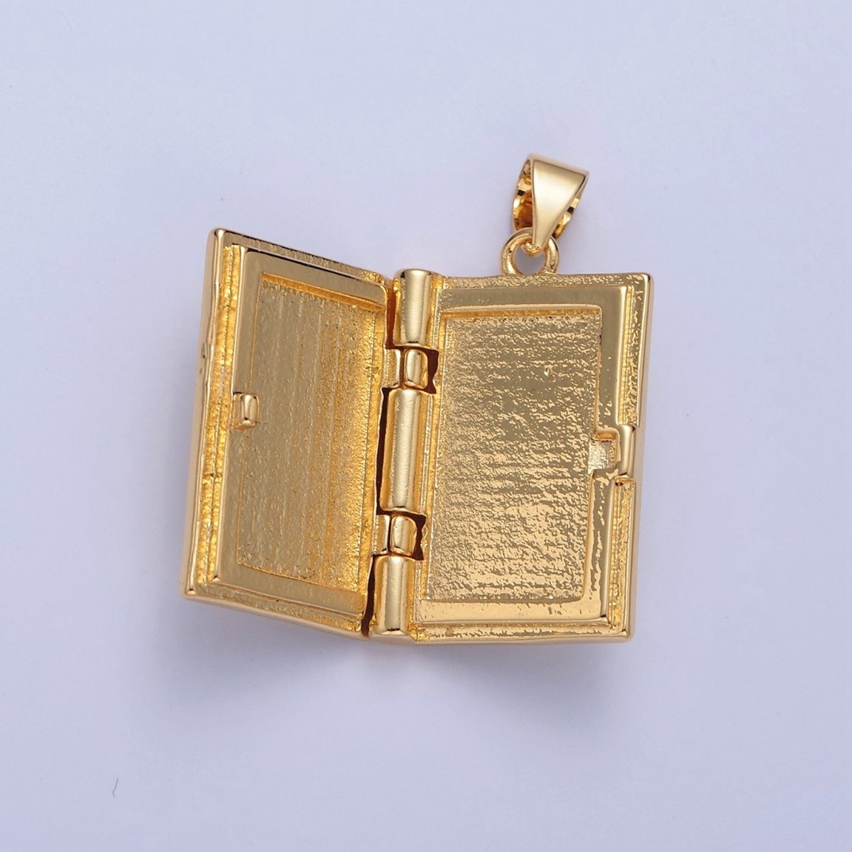 Gold Rectangular Photo Locket Pendant I-313