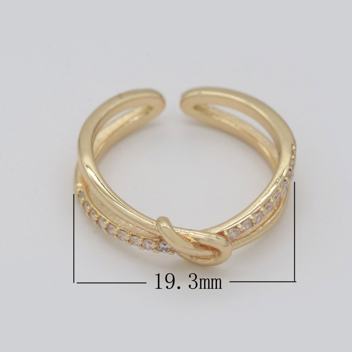 Gold Ring Double Band Ring Gold Twisted Stacking Ring Cz Ring Open Ring Adjustable Ring for Minimalist Jewelry Gift Idea S-219