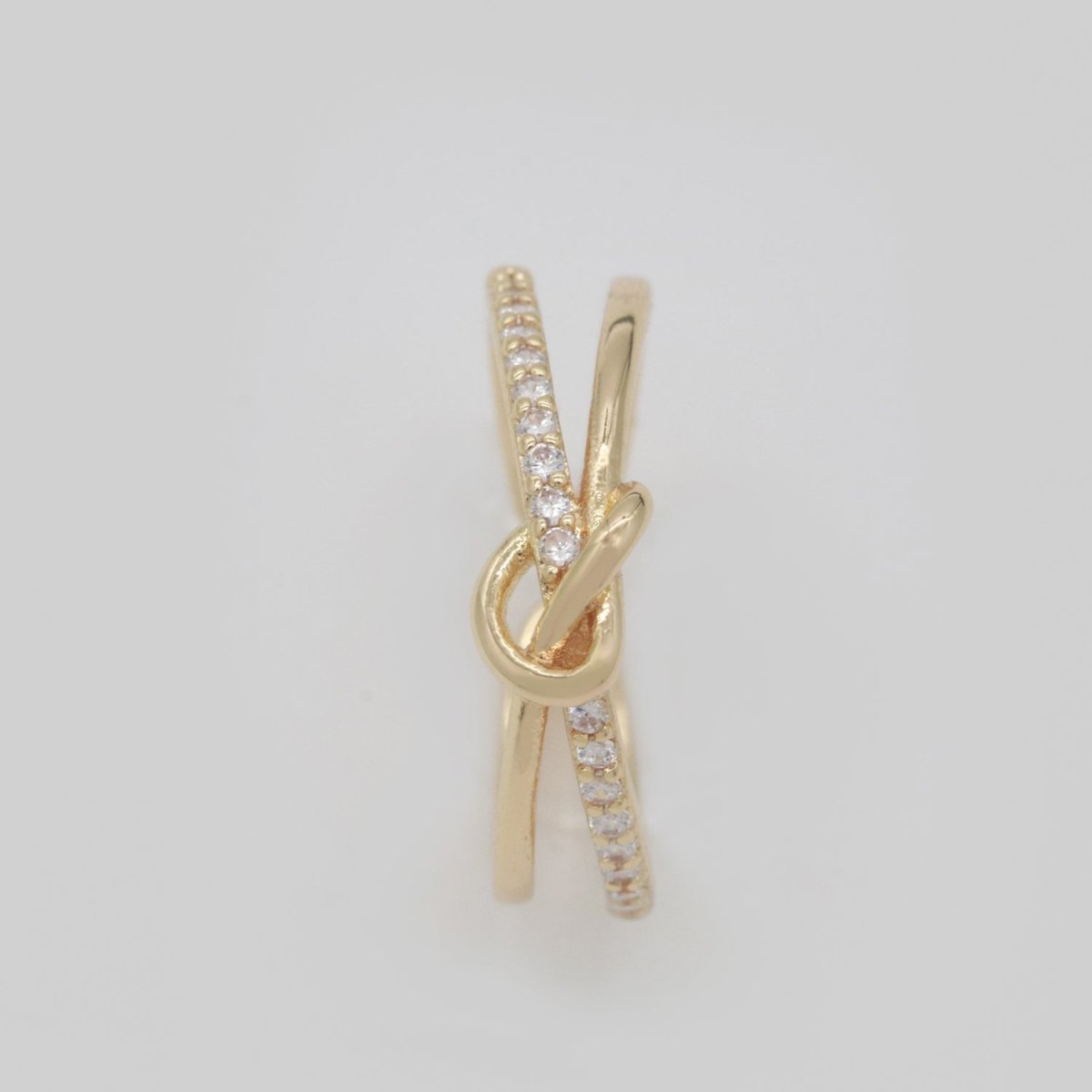 Gold Ring Double Band Ring Gold Twisted Stacking Ring Cz Ring Open Ring Adjustable Ring for Minimalist Jewelry Gift Idea S-219