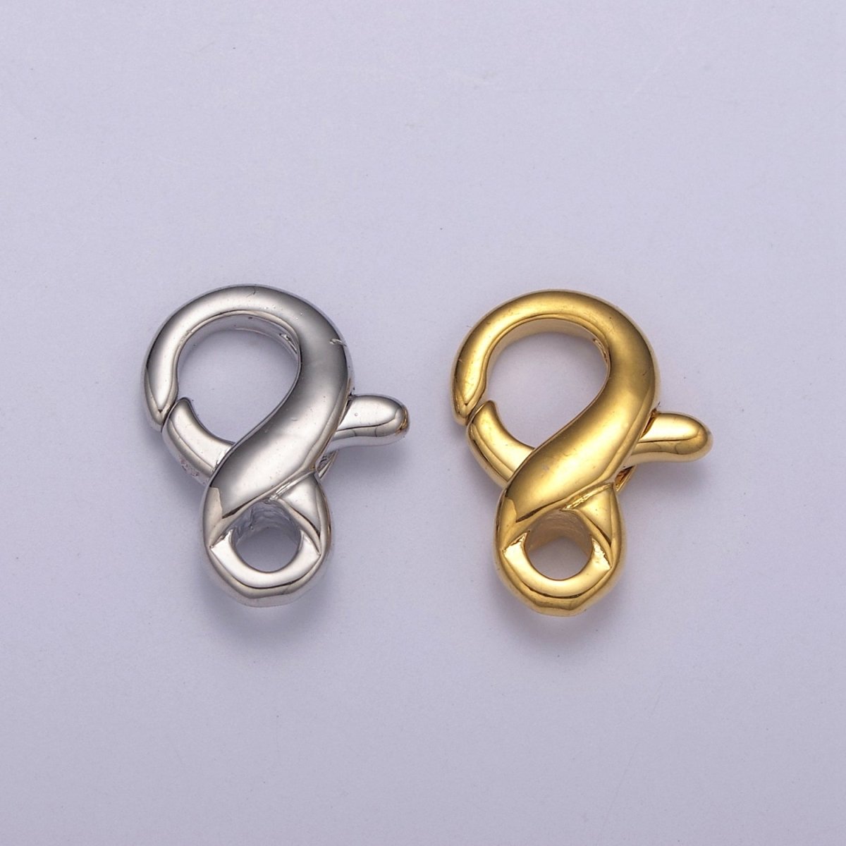 24K Gold Filled 15mm Minimalist Lobster Claw Clasps Closure Findings in Gold & Silver | L586 L587