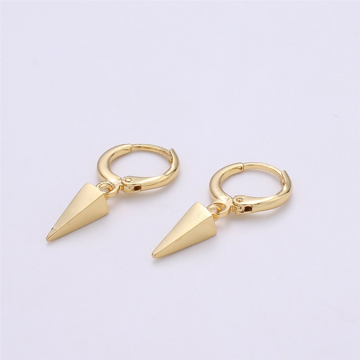 Gold spike earring, Spike hoop earrings, Spike huggie, Gift for her, Tiny hoop earrings, bridesmaid gift, Dangle earrings Charm  P-043