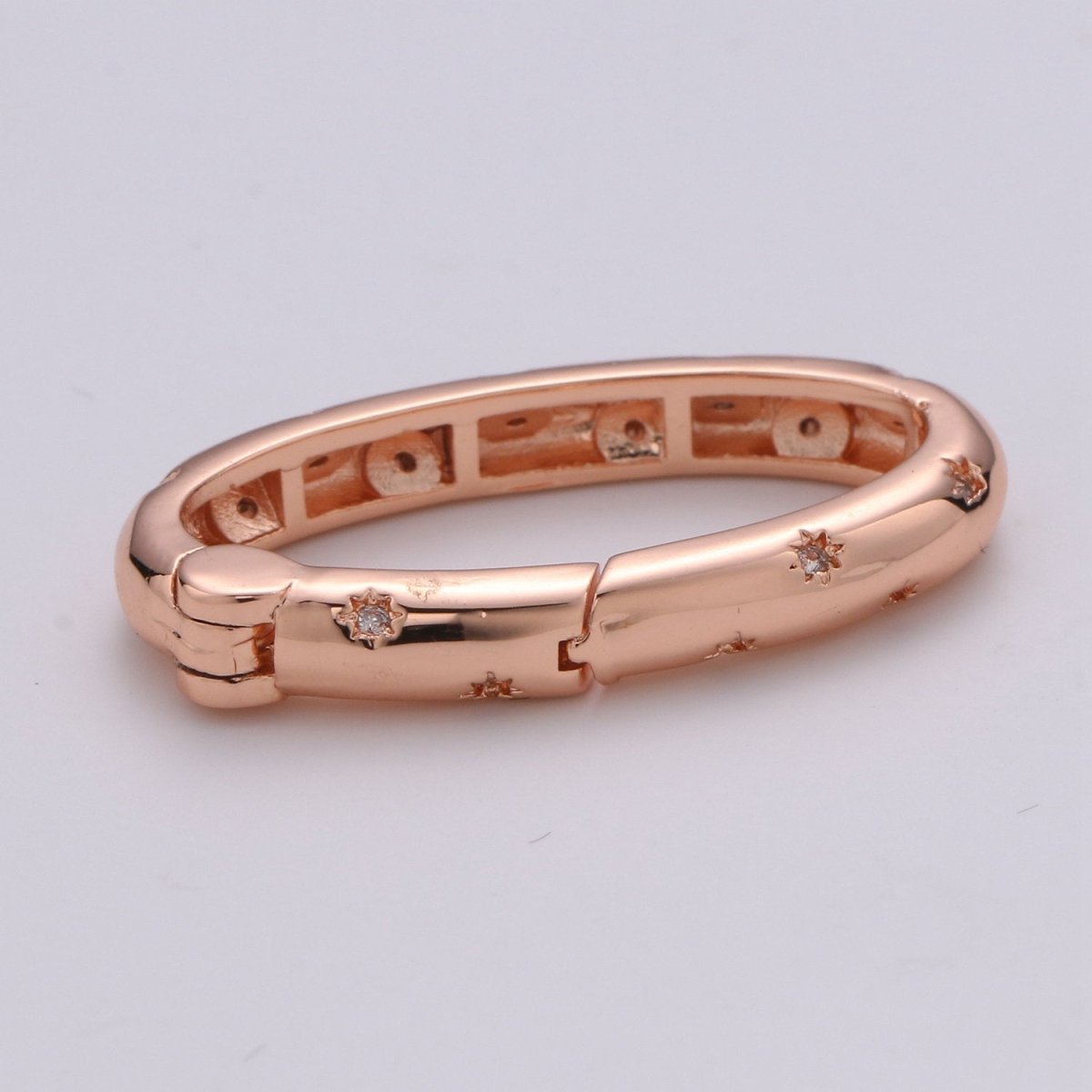 Gold Spring Gate Ring, Push Gate ring, 30X15mm Oval Ring Charm Holder Rose Gold Black Gun Metal Silver Clasp for Connector Charm Holder K-853