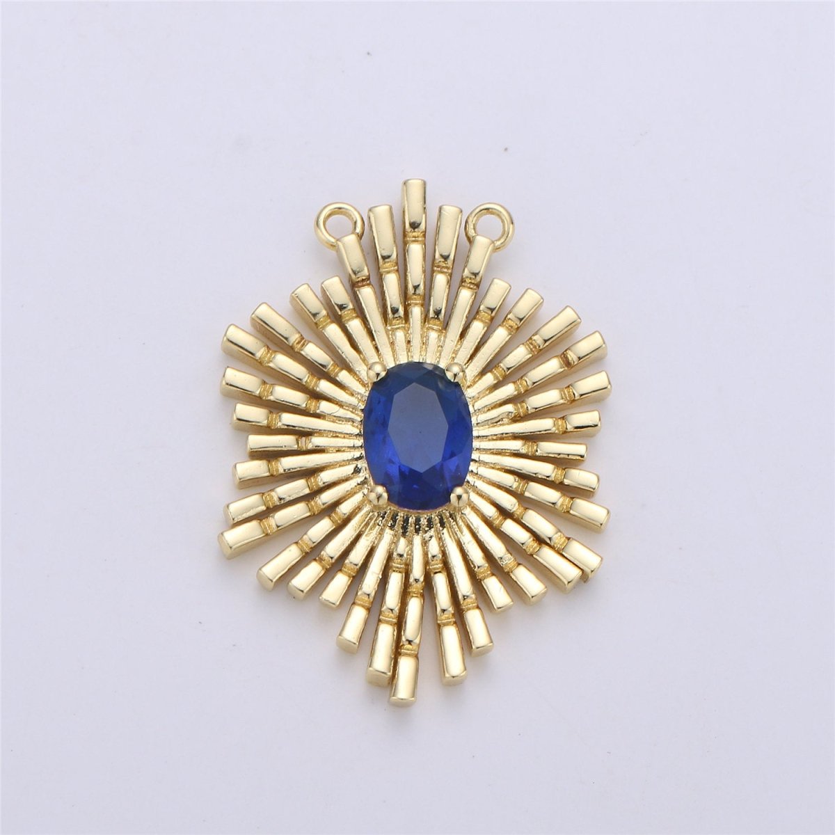 Gold Sunburst Pendant 24k Gold Fill Sun burst Charm Layer Necklace Statement Celestial Sun Jewelry Pendant Boho Ethnic Double bail Charm F-320