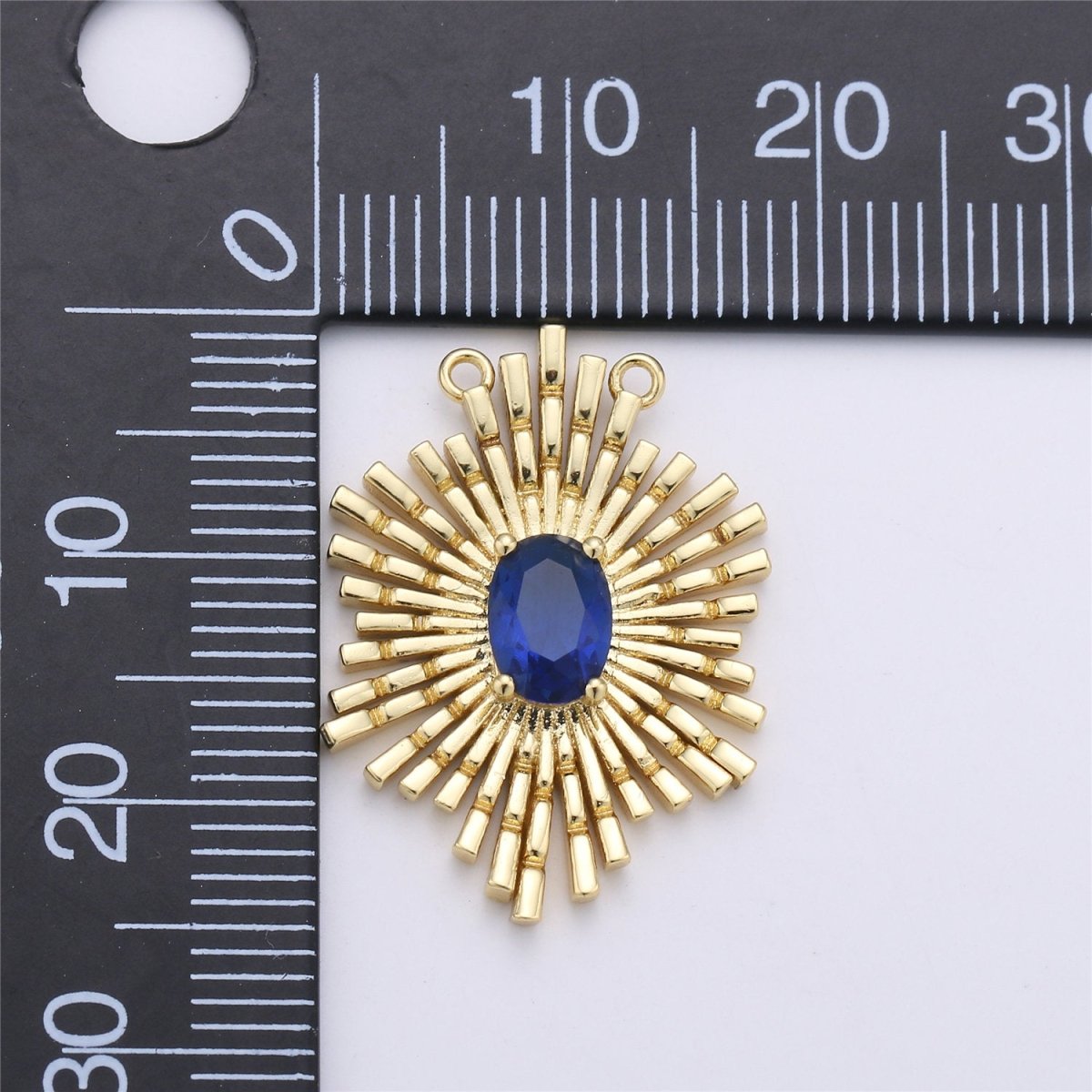 Gold Sunburst Pendant 24k Gold Fill Sun burst Charm Layer Necklace Statement Celestial Sun Jewelry Pendant Boho Ethnic Double bail Charm F-320