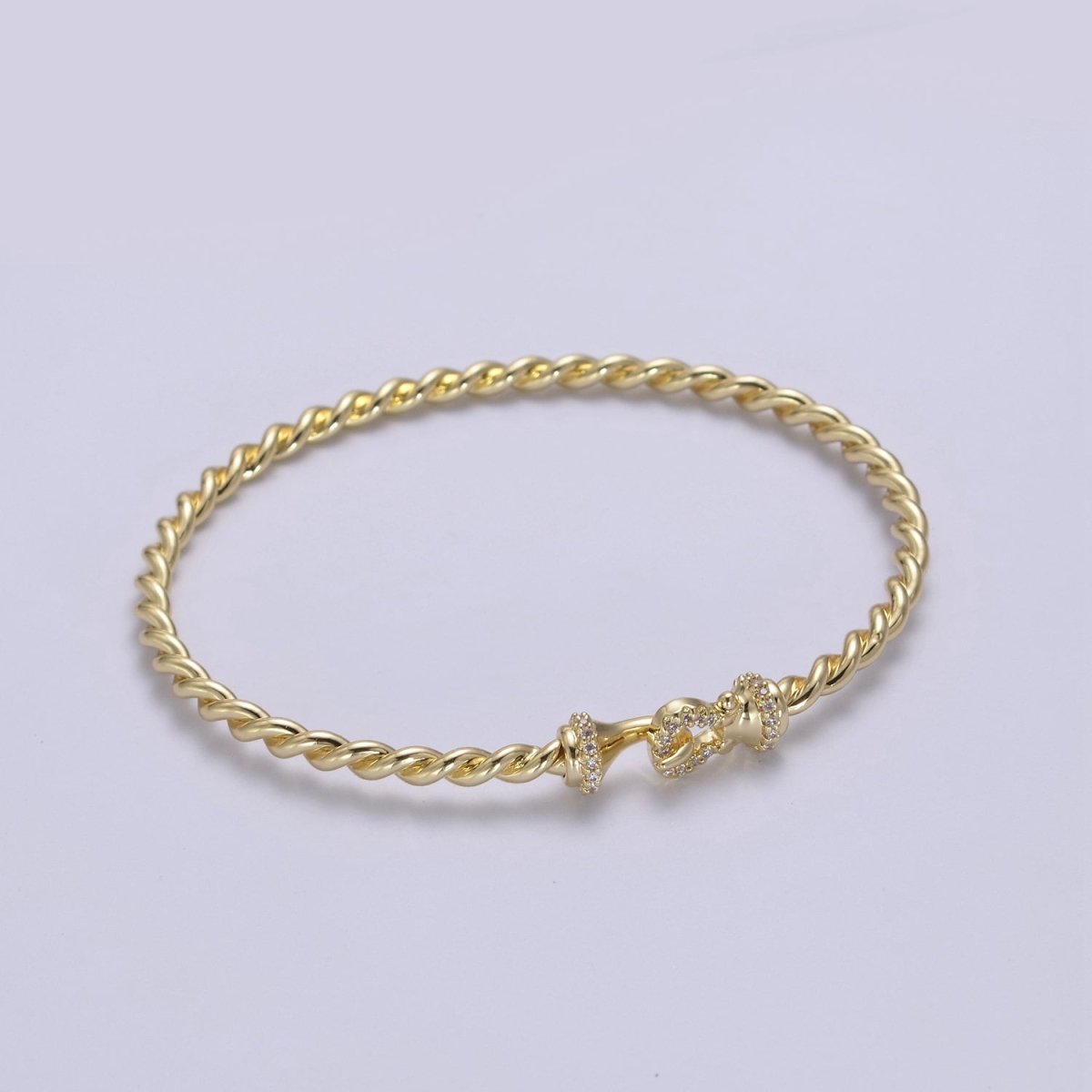Gold Twisted Rope Bracelet Dainty Cuff Bangle, Braided Bracelet, Stacking Bracelet | WA-692 WA-693 Clearance Pricing