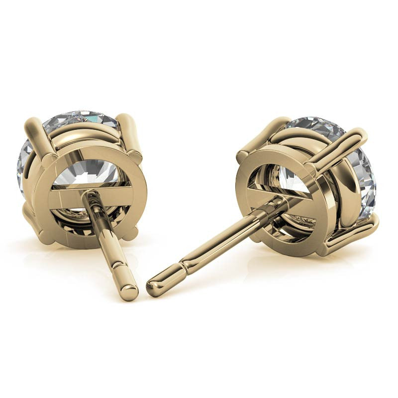 1.50 CTW Lab-Grown Diamond Stud Earrings – G/VS Clarity, 14k Gold Over Sterling Silver, White or Yellow Gold