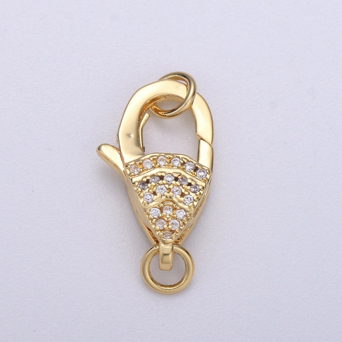 Golden Lobster Clasp Gold Filled with CZ Crystal For DIY Necklace Bracelet Jewelry Making  K-603