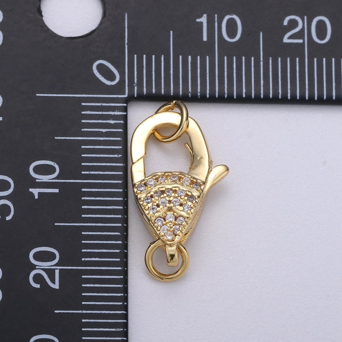 Golden Lobster Clasp Gold Filled with CZ Crystal For DIY Necklace Bracelet Jewelry Making  K-603