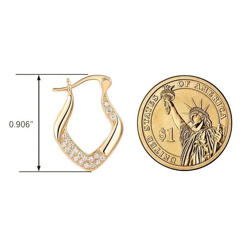 Golden Plated Zircon Jewelry Earrings