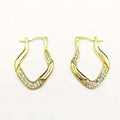 Golden Plated Zircon Jewelry Earrings