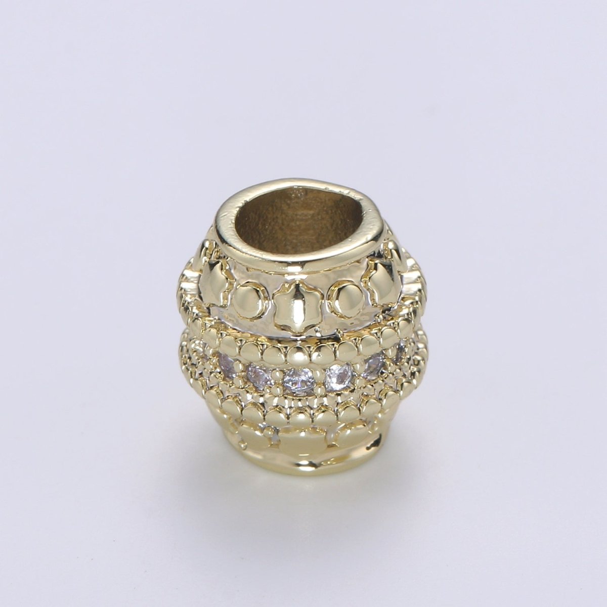 Golden Round Hive Shape Beads CZ Crystal Tiny Gold Filled Geometric Shape Jewelry Making Beads B-354
