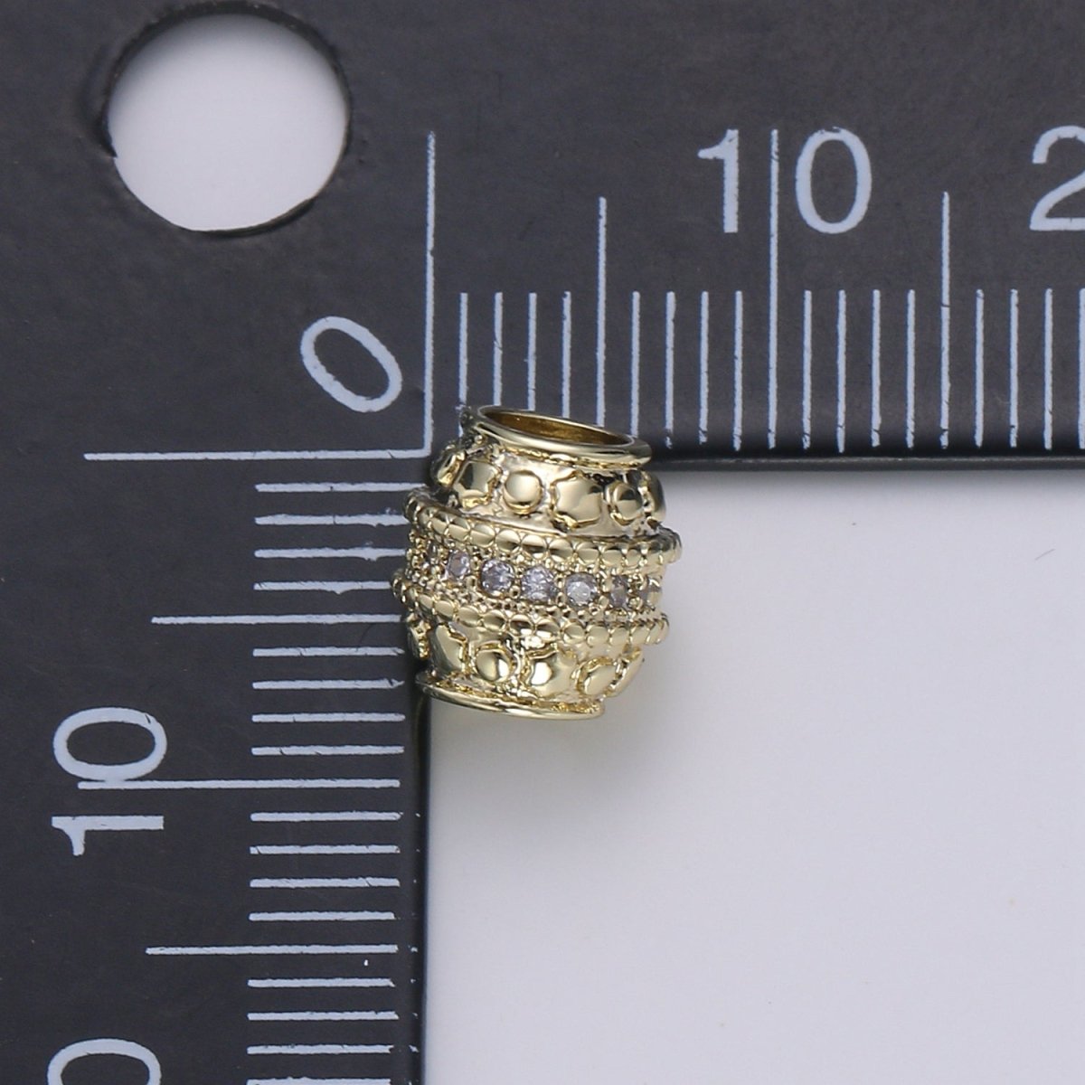 Golden Round Hive Shape Beads CZ Crystal Tiny Gold Filled Geometric Shape Jewelry Making Beads B-354