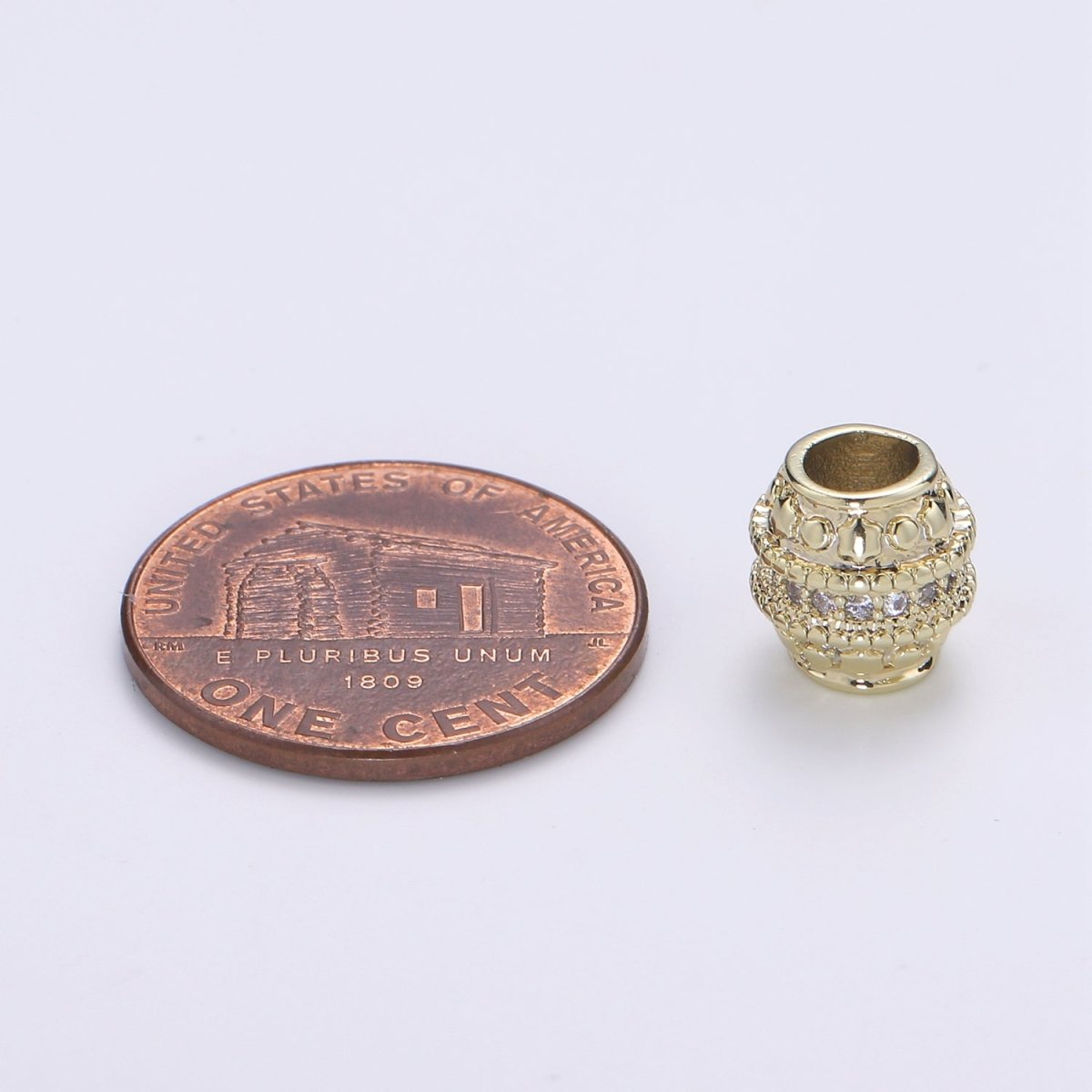 Golden Round Hive Shape Beads CZ Crystal Tiny Gold Filled Geometric Shape Jewelry Making Beads B-354