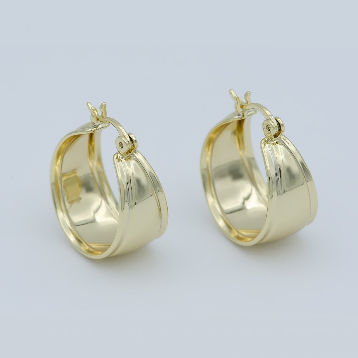 Golden Simple Round Huggies Earrings, Plain Gold Filled Geometric Formal/Casual Daily Wear Earring Jewelry P-256