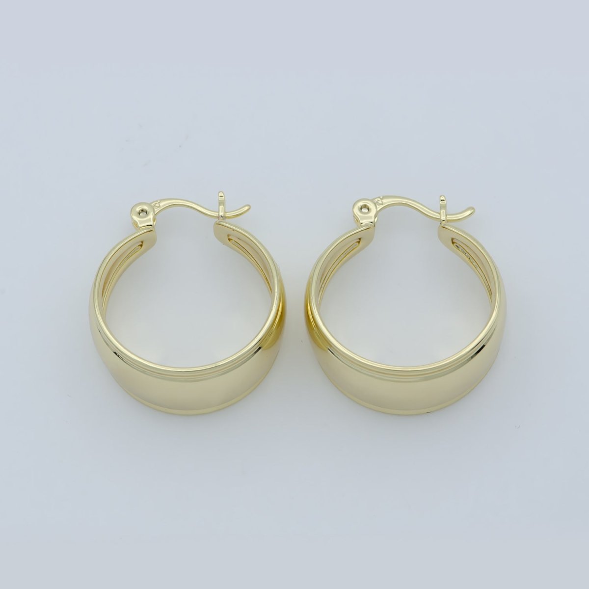 Golden Simple Round Huggies Earrings, Plain Gold Filled Geometric Formal/Casual Daily Wear Earring Jewelry P-256