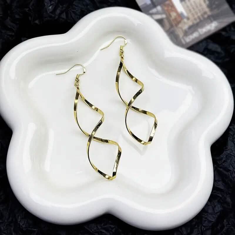 Spiral Design Dangle Earrings