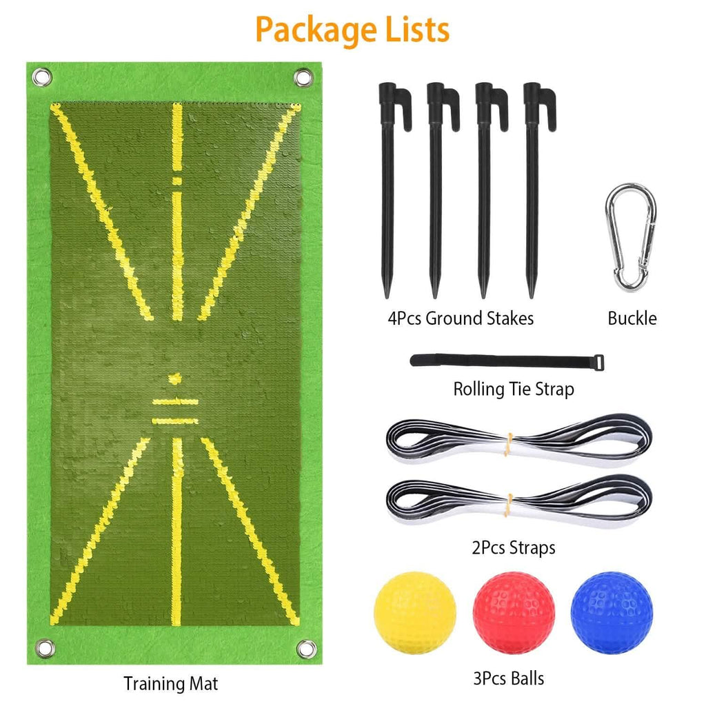 Golf Training Mat for Swing Detection Batting Path Feedback