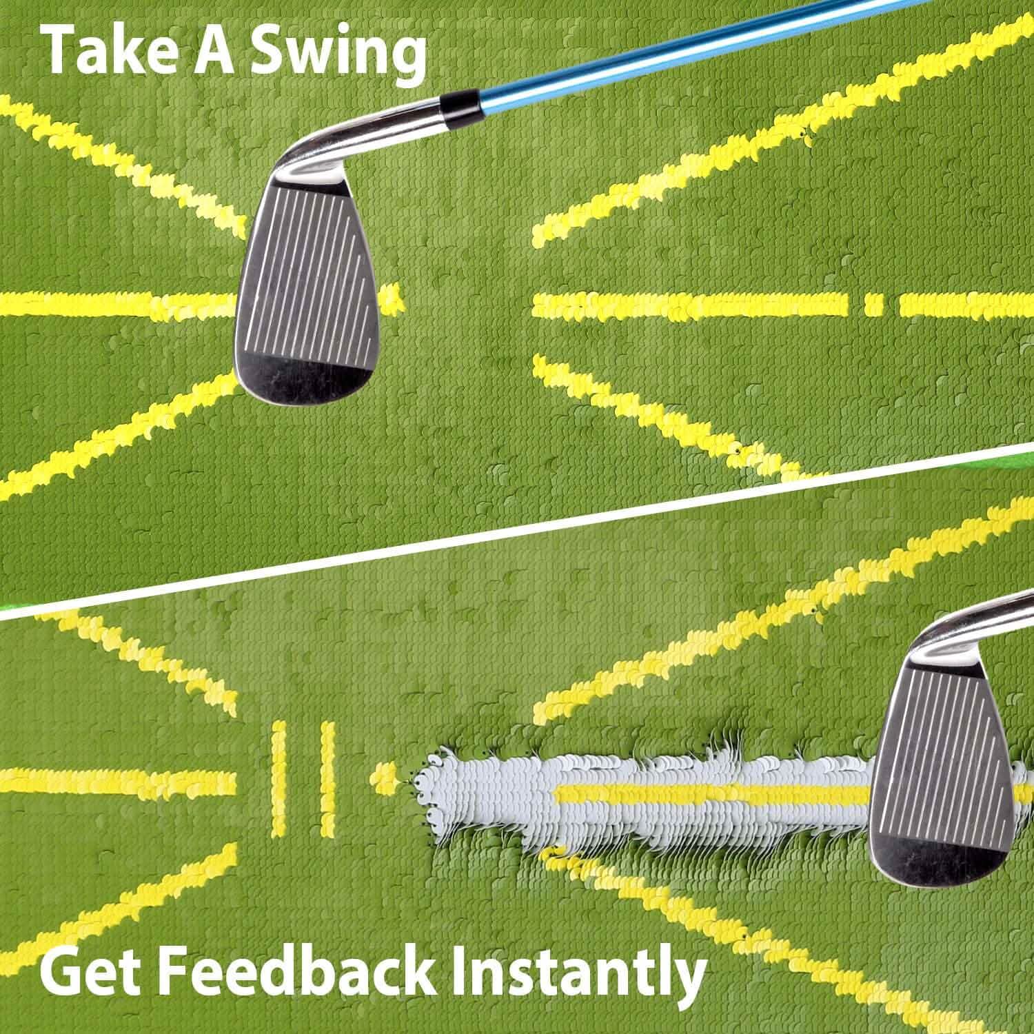 Golf Training Mat for Swing Detection Batting Path Feedback