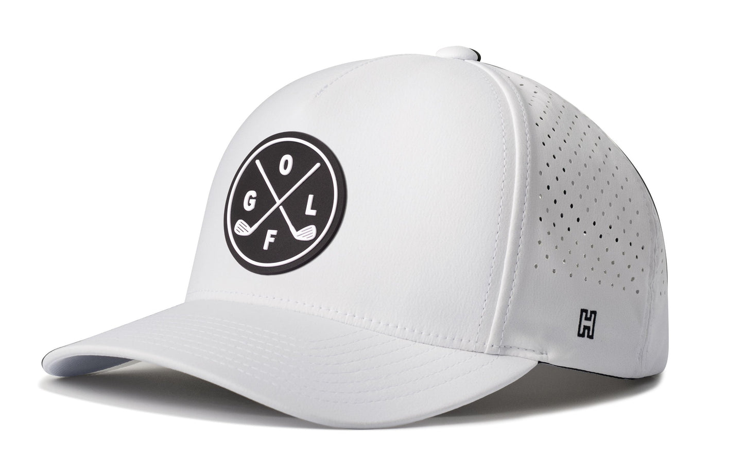 Golf X Performance 5-Panel Hat  |   Crossed Clubs Flexfit Snapback