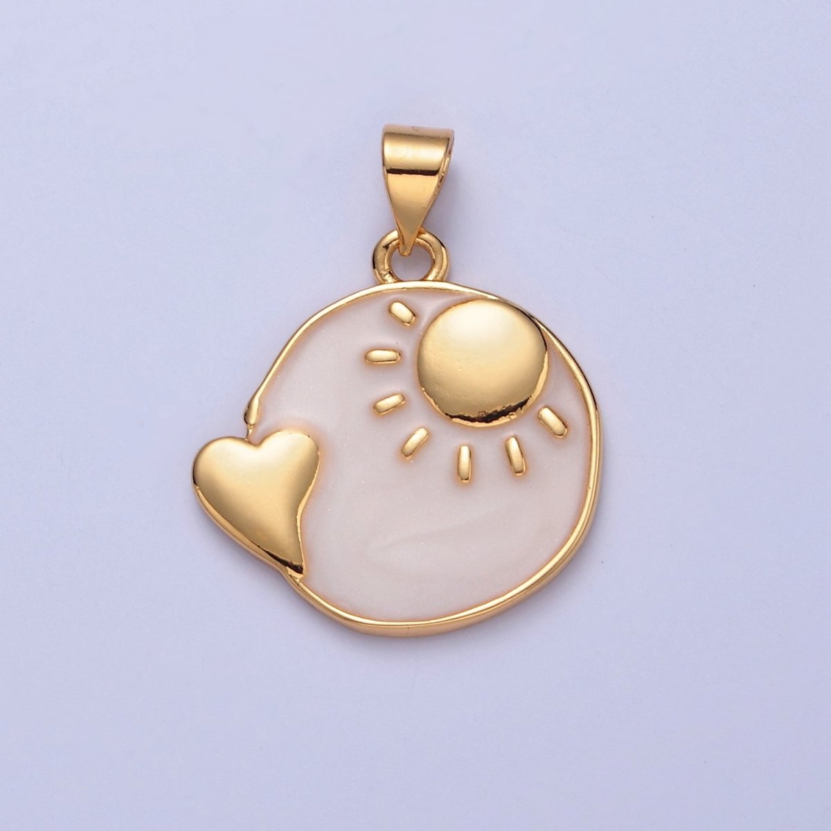 Good Morning Pendant Gold Sun Charm I-336