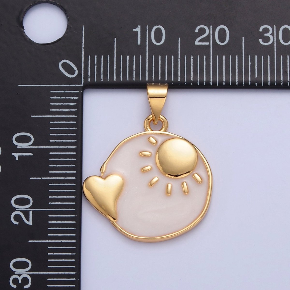 Good Morning Pendant Gold Sun Charm I-336