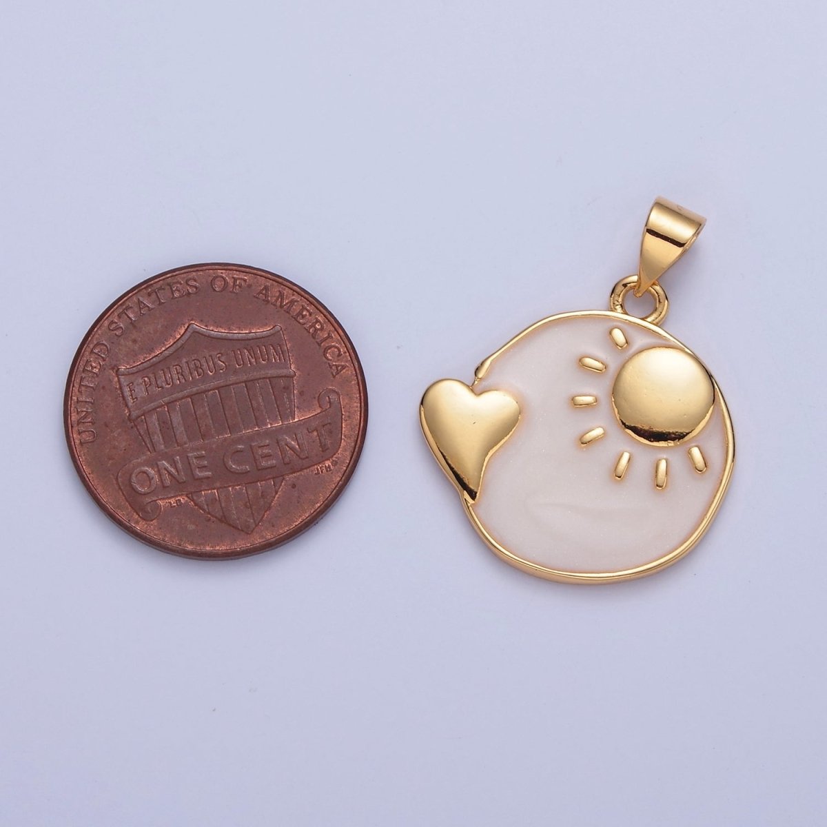 Good Morning Pendant Gold Sun Charm I-336