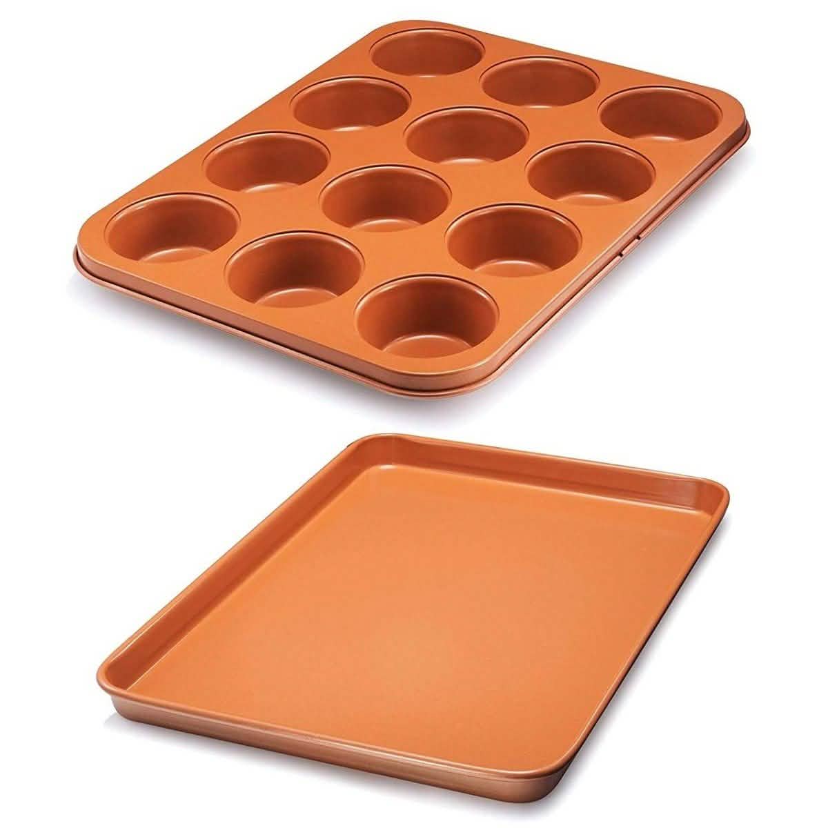 Gotham Steel Nonstick Baking Pan with Built-In Slicer