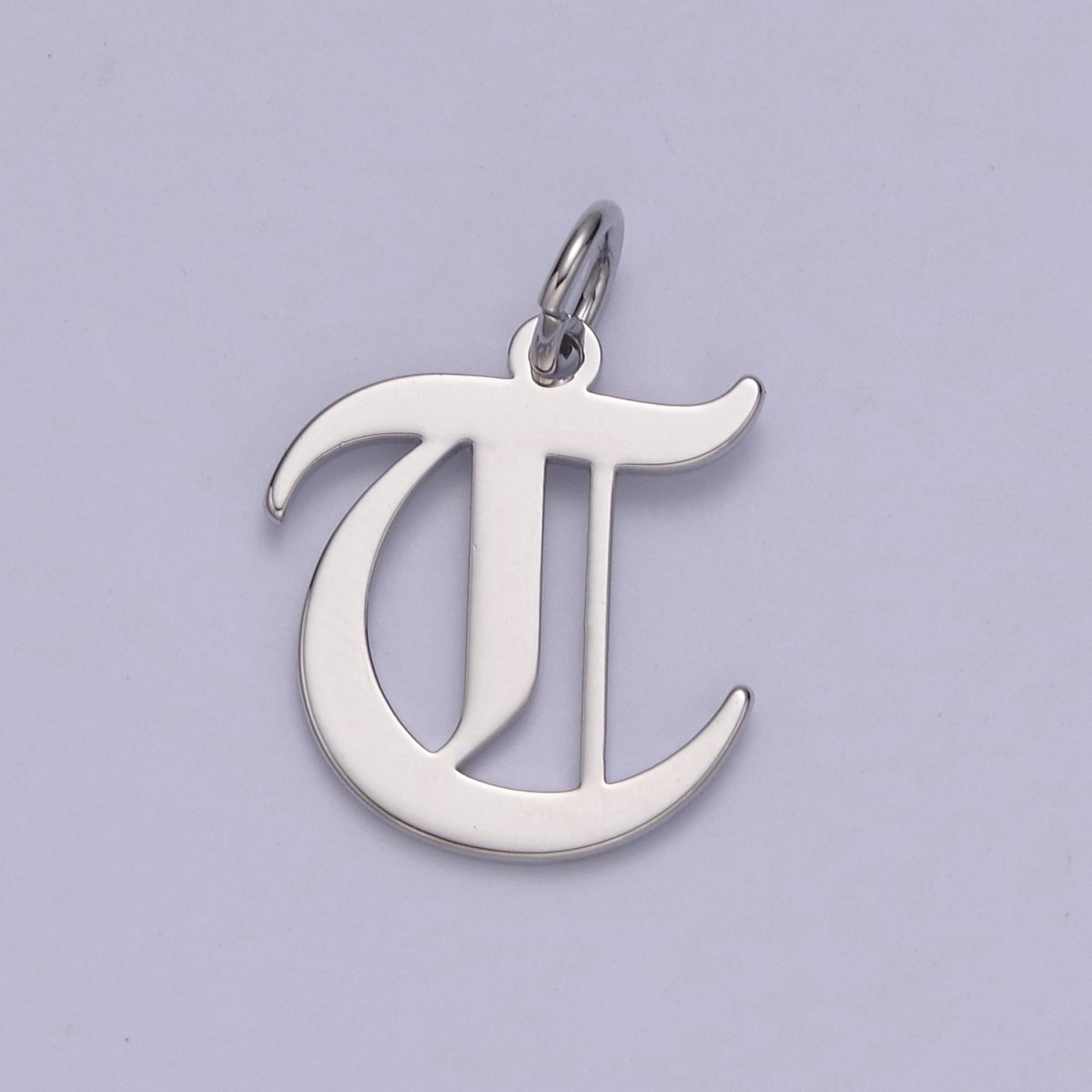 Gothic Letter Charm, Alphabet Charm, Silver Letter Charm, 26 Letters Initial Charms Old English Letter Pendant A690~A702