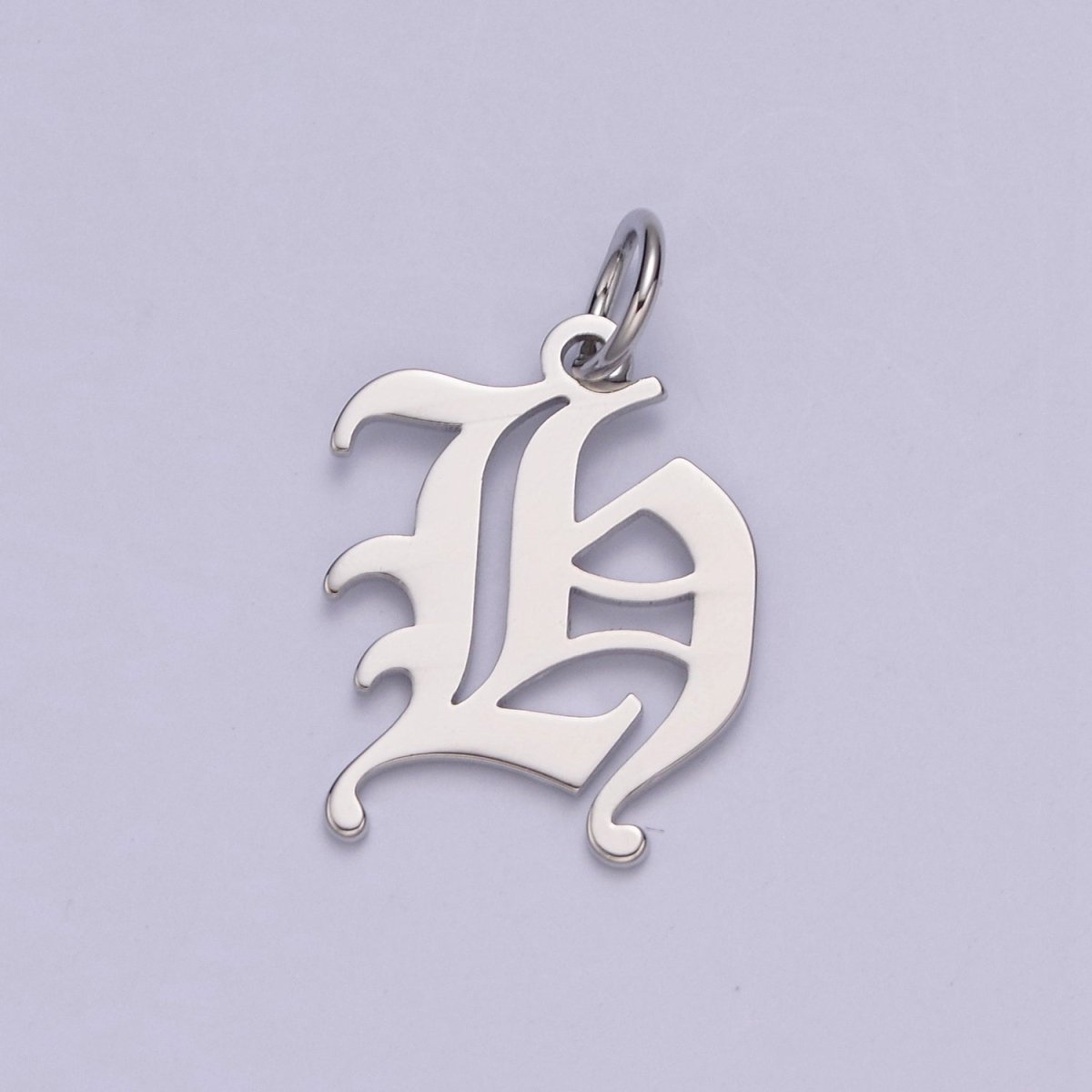 Gothic Letter Charm, Alphabet Charm, Silver Letter Charm, 26 Letters Initial Charms Old English Letter Pendant A690~A702