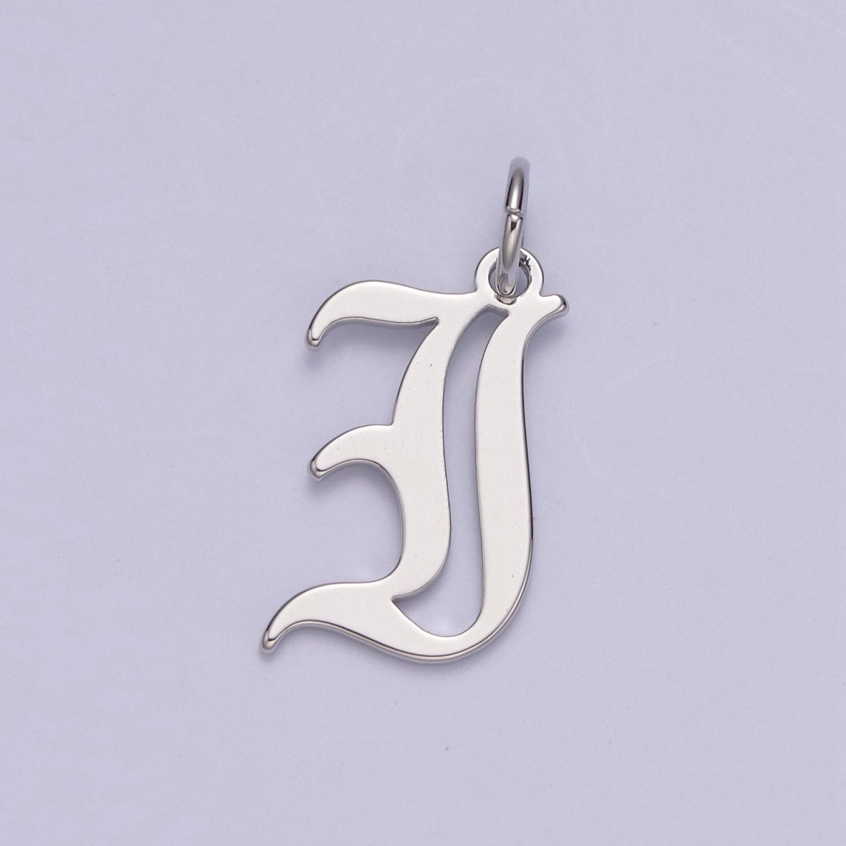 Gothic Letter Charm, Alphabet Charm, Silver Letter Charm, 26 Letters Initial Charms Old English Letter Pendant A690~A702