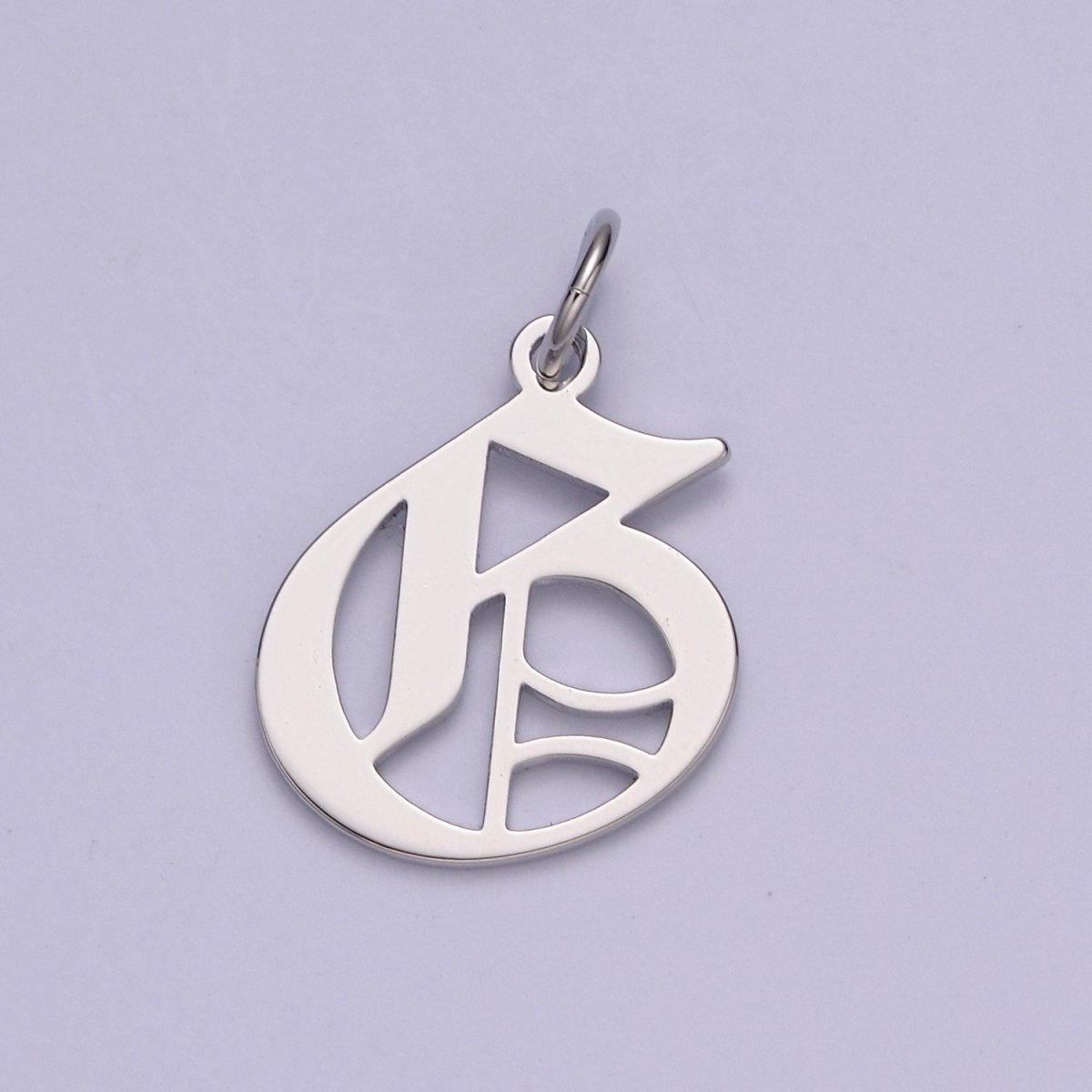 Gothic Letter Charm, Alphabet Charm, Silver Letter Charm, 26 Letters Initial Charms Old English Letter Pendant A690~A702
