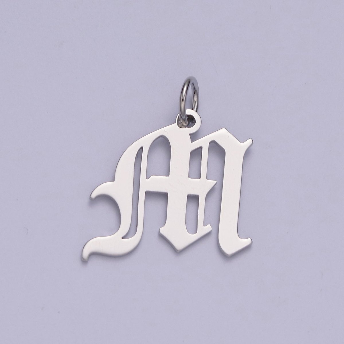 Gothic Letter Charm, Alphabet Charm, Silver Letter Charm, 26 Letters Initial Charms Old English Letter Pendant A690~A702