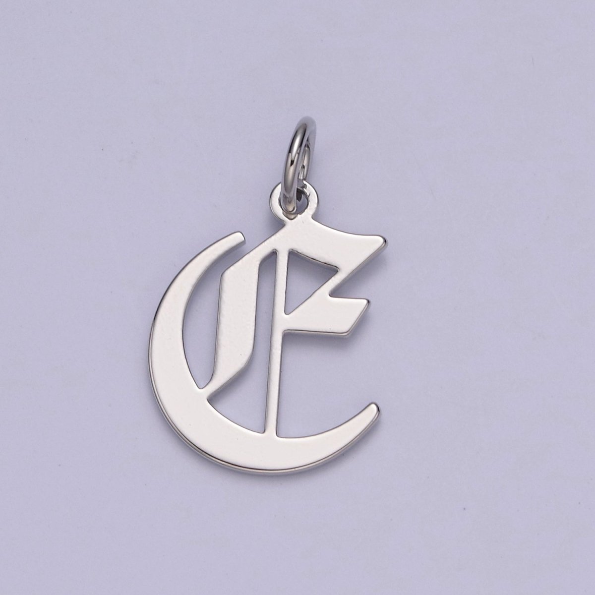 Gothic Letter Charm, Alphabet Charm, Silver Letter Charm, 26 Letters Initial Charms Old English Letter Pendant A690~A702