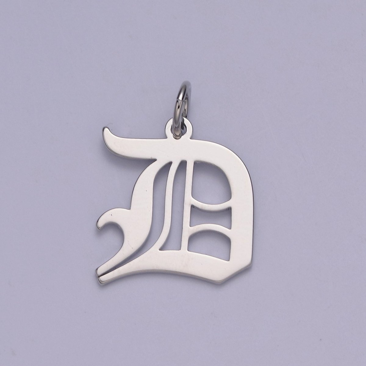 Gothic Letter Charm, Alphabet Charm, Silver Letter Charm, 26 Letters Initial Charms Old English Letter Pendant A690~A702