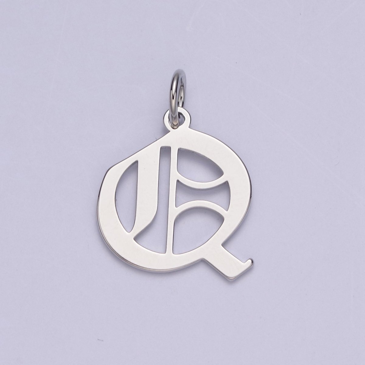 Gothic Letter Charm, Alphabet Charm, Silver Letter Charm, 26 Letters Initial Charms Old English Letter Pendant A690~A702