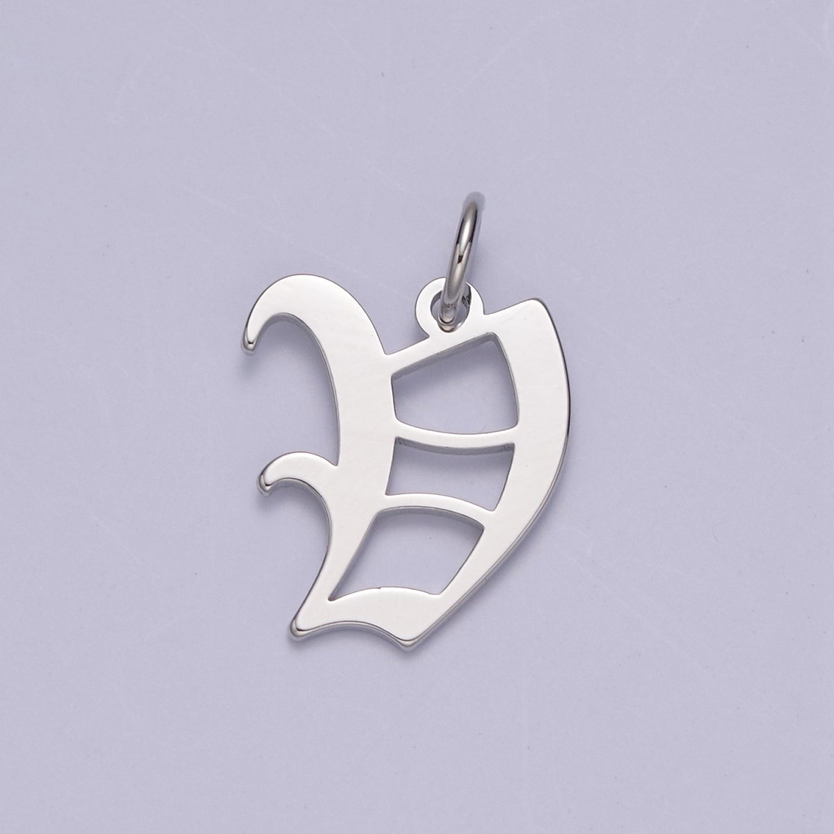 Gothic Letter Charm, Alphabet Charm, Silver Letter Charm, 26 Letters Initial Charms Old English Letter Pendant A690~A702
