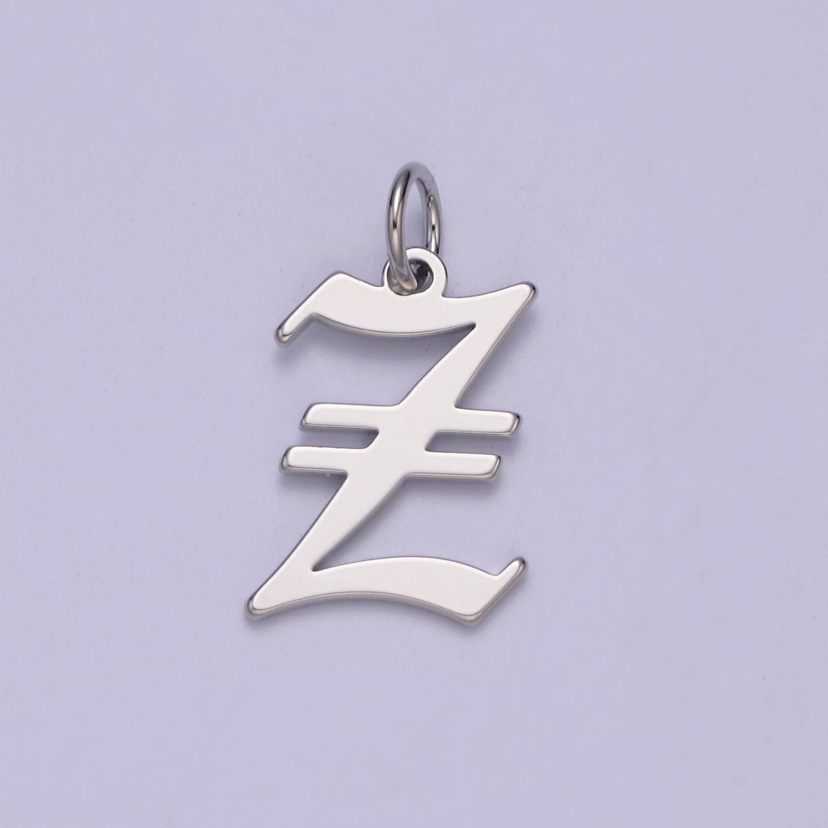 Gothic Letter Charm, Alphabet Charm, Silver Letter Charm, 26 Letters Initial Charms Old English Letter Pendant A690~A702