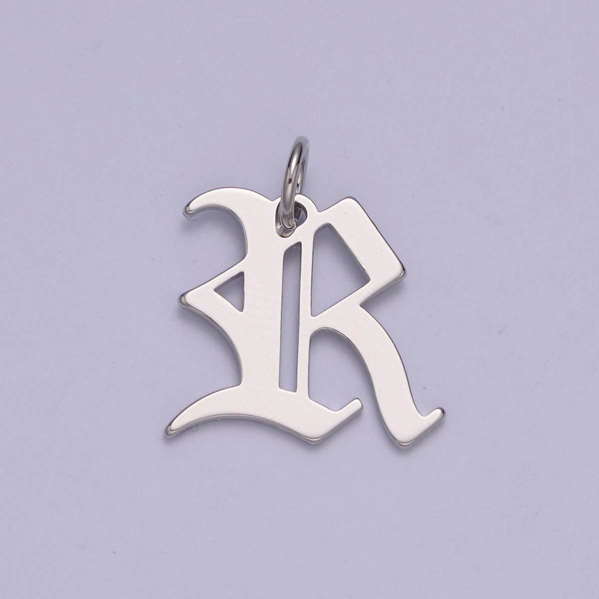 Gothic Letter Charm, Alphabet Charm, Silver Letter Charm, 26 Letters Initial Charms Old English Letter Pendant A690~A702