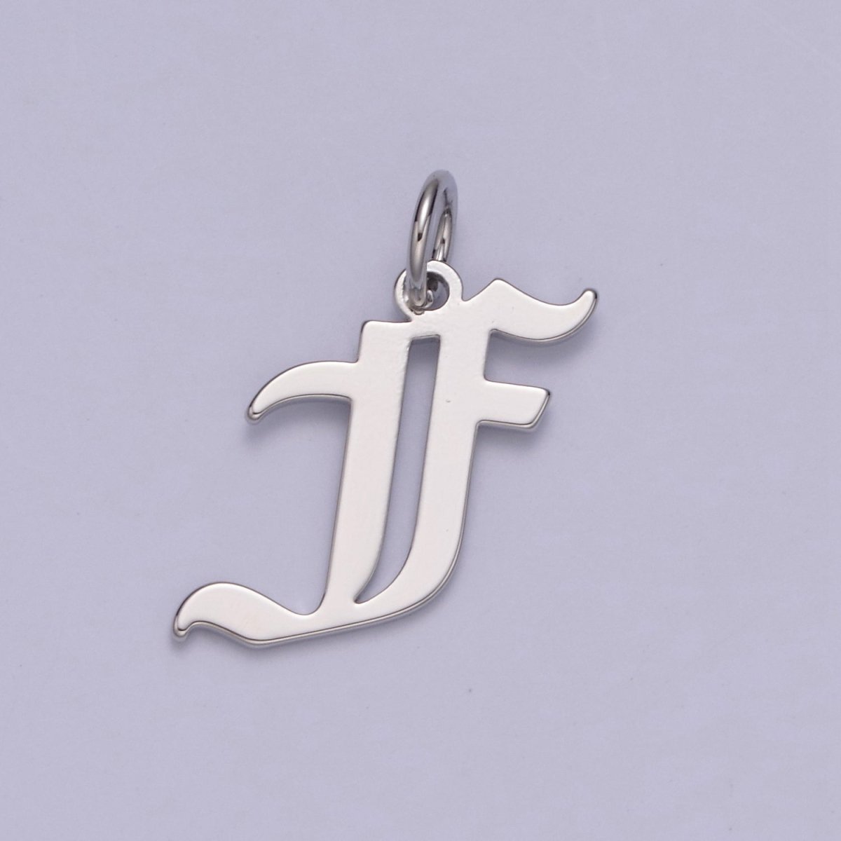 Gothic Letter Charm, Alphabet Charm, Silver Letter Charm, 26 Letters Initial Charms Old English Letter Pendant A690~A702